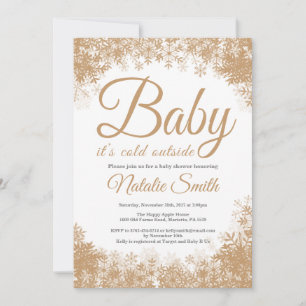 Baby Its Cold Outside Winter Snowflake Baby Shower Invitation