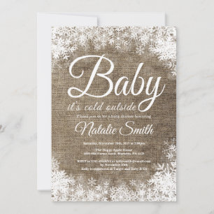 Baby Its Cold Outside Winter Snowflake Baby Shower Invitation