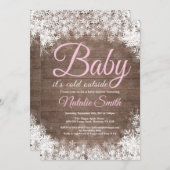 Baby Its Cold Outside Winter Snowflake Baby Shower Invitation (Front/Back)