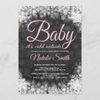 Baby Its Cold Outside Winter Snowflake Baby Shower Invitation