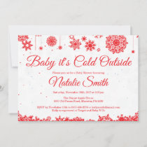 Baby Its Cold Outside Winter Snowflake Baby Shower Invitation