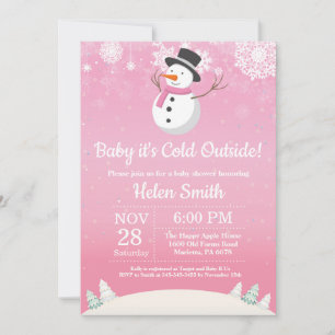 Baby its Cold Outside Winter Snowman Baby Shower Invitation