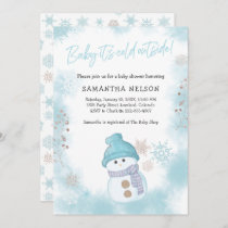 Baby It's Cold Outside Winter Snowman Baby Shower Invitation