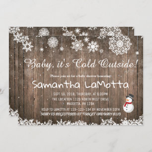 Baby Its Cold Outside Winter snowman Baby Shower Invitation