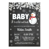 Baby its Cold Outside Winter Snowman Baby Shower Invitation