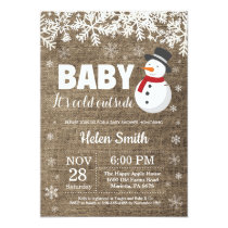 Baby its Cold Outside Winter Snowman Baby Shower Invitation