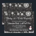 Baby Its Cold Outside Winter snowman Baby Shower Invitation<br><div class="desc">Baby Its Cold Outside Winter Baby Shower Invitation. Boy or Girl Baby Shower Invitation. Winter Holiday Baby Shower Invite. White Snowflakes with snowman. Chalkboard Background. For further customization,  please click the "Customize it" button and use our design tool to modify this template.</div>