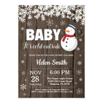 Baby its Cold Outside Winter Snowman Baby Shower Invitation