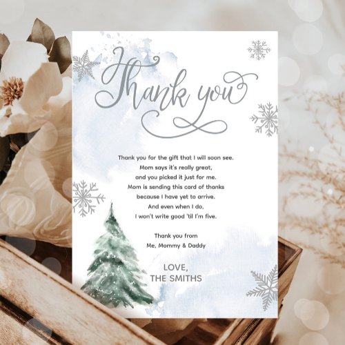 Baby Its Cold Outside Winter Tree Thank You Card