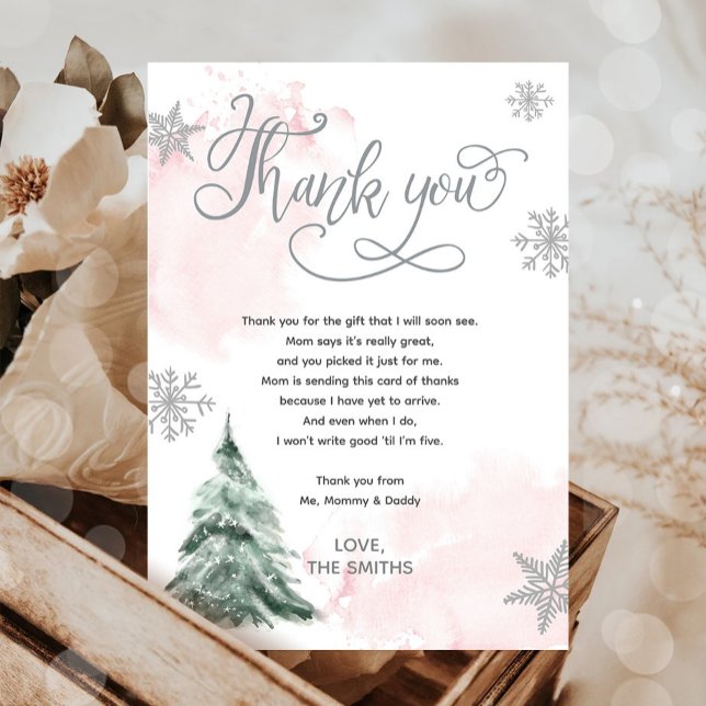 Baby It's Cold Outside Winter Tree Thank You Card (Creator Uploaded)