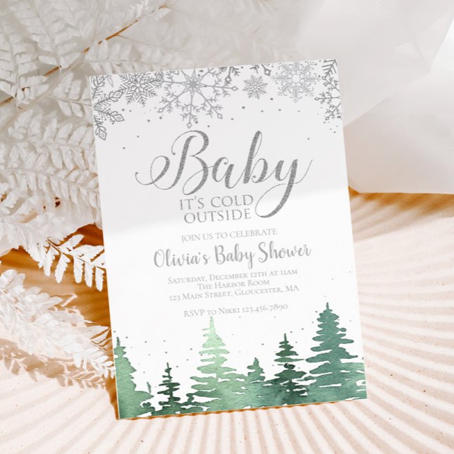 Baby it's Cold Outside Winter Trees Invitation (Creator Uploaded)