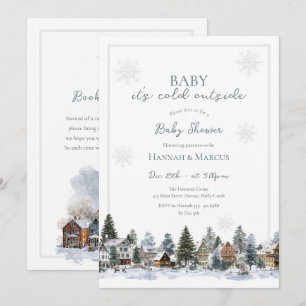 Baby It's Cold Outside Winter Village Baby Shower Invitation