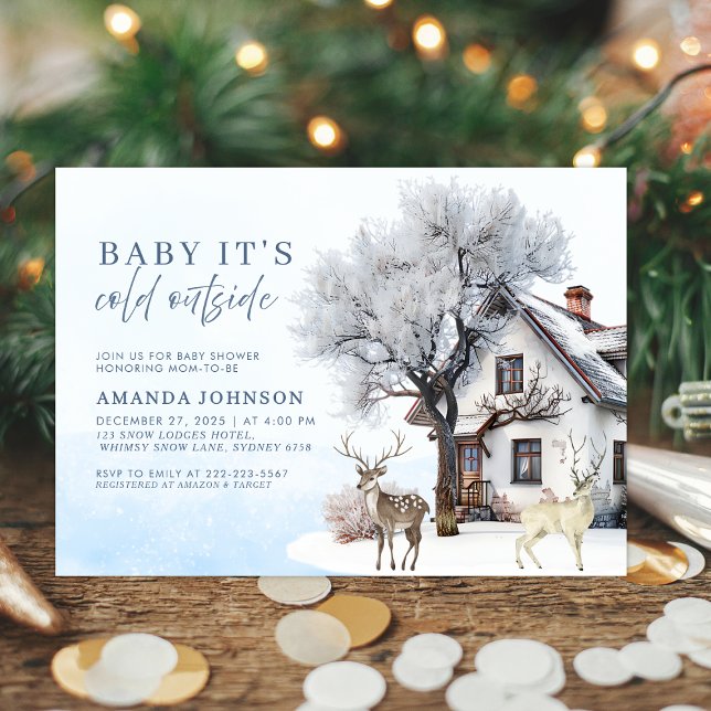 Baby Its Cold Outside Winter wonderland Baby Showe Invitation (Creator Uploaded)