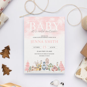 Baby It's Cold Outside Winter Wonderland Shower Invitation