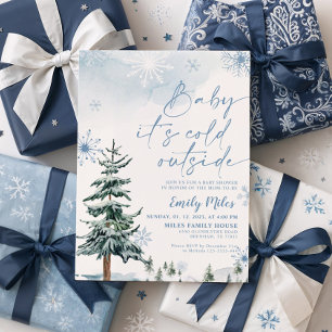 Baby it's Cold Outside, Winter Wonderland Shower Invitation