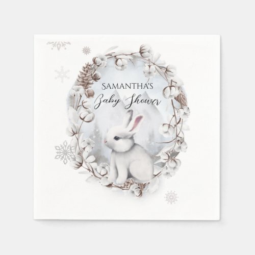 Baby its cold outside Winter Wood Baby Shower Napkins