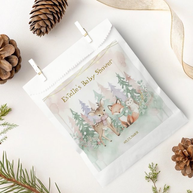 Baby It's Cold Outside Winter Woodland Baby Shower Favor Bag (Creator Uploaded)