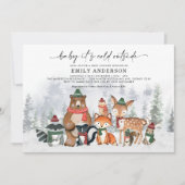 Baby It's Cold Outside Winter Woodland Baby Shower Invitation (Front)