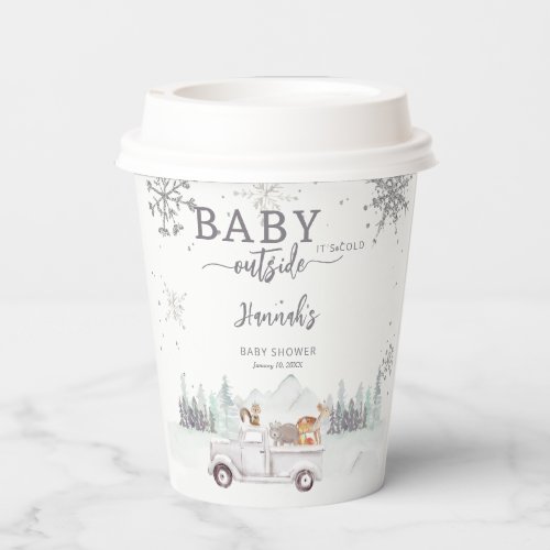 Baby Its Cold Outside Winter Woodland Baby Shower Paper Cups