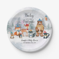 Baby It's Cold Outside Winter Woodland Baby Shower Paper Plates