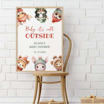 Baby It's Cold Outside Winter Woodland Baby Shower Poster