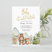 Baby it's cold outside Woodland Animal Baby Shower Invitation (Standing Front)