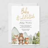 Baby it's cold outside Woodland Animal Baby Shower Invitation (Front)