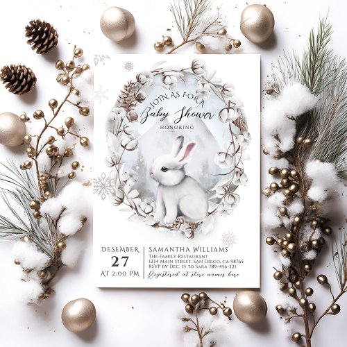 Baby its cold outside Woodland Baby Shower  Invitation