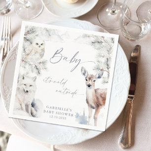 Baby It's Cold Outside Woodland Baby Shower Napkins