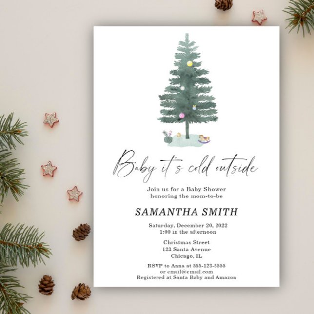 Baby it's cold outside Xmas baby shower  Invitation (Creator Uploaded)