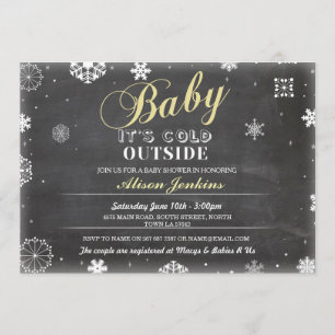 Baby It's Cold Outside Yellow Baby Shower Invite