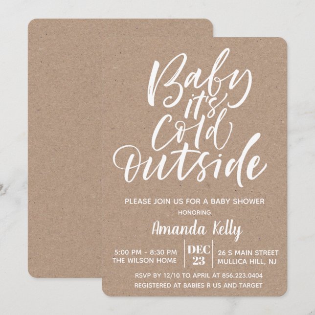 Baby Its Cold OutsideModern Baby Shower Invitation (Front/Back)