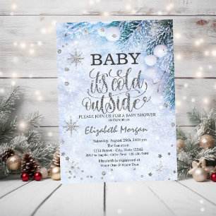 Baby It's Cold Snowflakes Winter Baby Shower Invitation