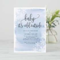 Baby It's Cold Winter Baby Shower Blue Invitation
