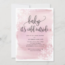 Baby It's Cold Winter Baby Shower Pink Invitation