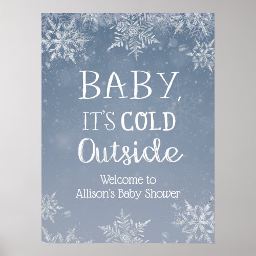 Baby Its Cold Winter Baby Shower Welcome Sign