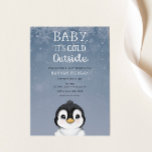 Baby it's Cold Winter Penguin Baby Shower Invitation<br><div class="desc">Baby Shower invitation featuring an adorable watercolor penguin. Personalize with your information or click "click to customize further" to adjust font type,  size,  color.</div>
