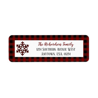 Baby It's Freakin Cold Outside Plaid Christmas Label