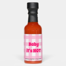 Baby it's HOT Pink Gingham Check Girl Baby Shower