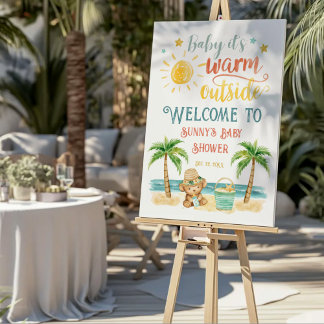 Baby It's Warm Outside Beach Baby Shower Welcome Foam Board