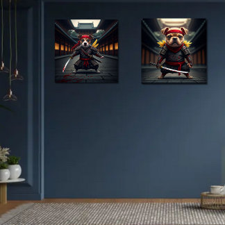 Baby Jack Russell and Pug Ninjas Print Set of 2