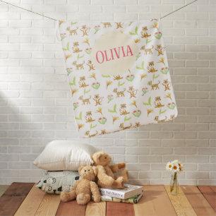Baby Jaguar Tiger Tropical Name Baby Blanket