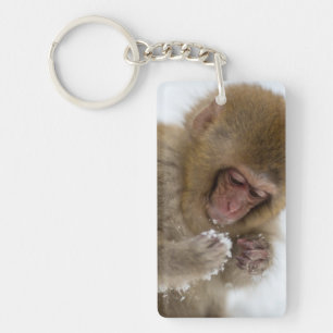 Baby Japanese Macaque Snow Monkey Keychain