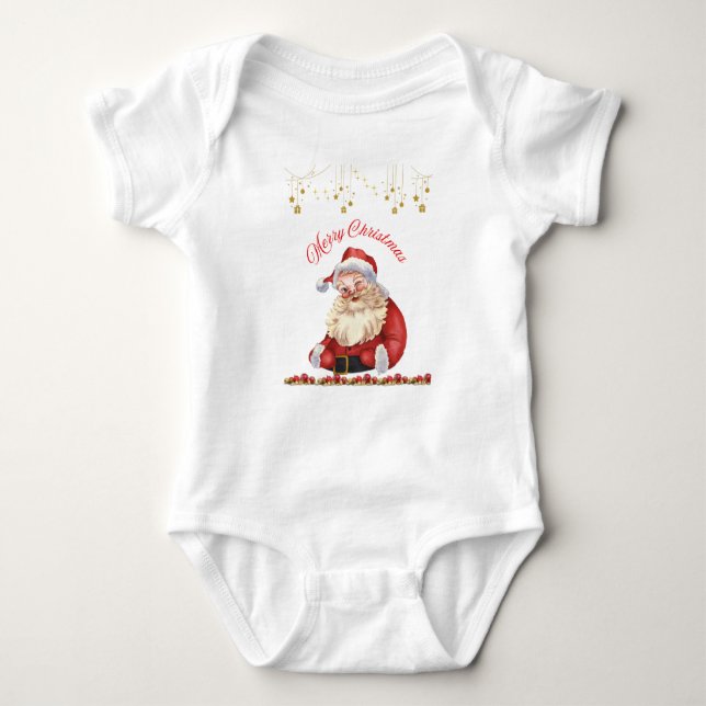 Baby Jersey Bodysuit - Christmas Design Bodysuit  (Front)