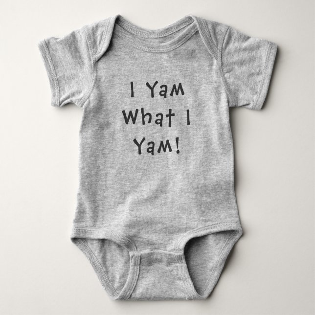 Baby Jersey Bodysuit "I Yam What I Yam" (Front)