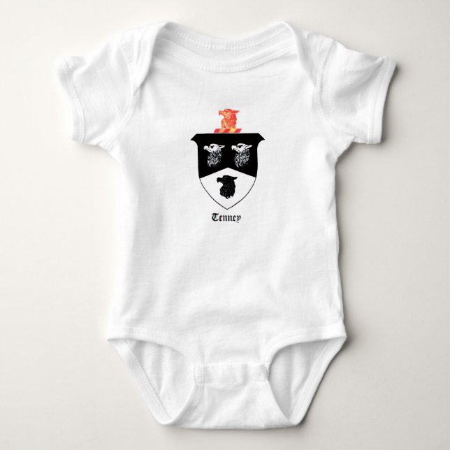  Baby Jersey Bodysuit - Tenney Family Crest (Front)