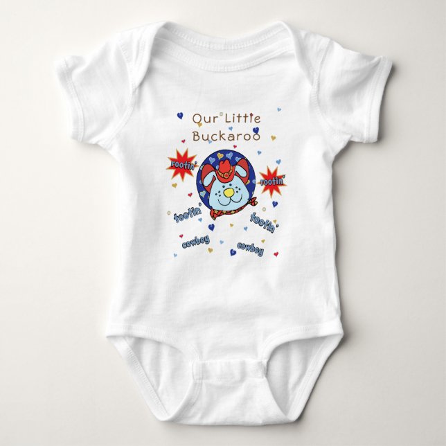 Baby Jersey Bodysuit "Tootin' Cowboy" Personalize (Front)