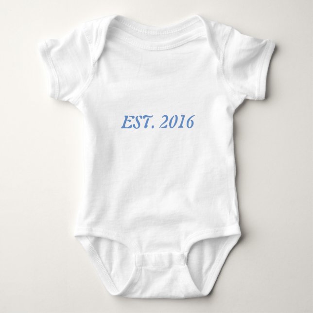Baby Jersey Bodysuit, White Established 2017 Bodysuit (Front)