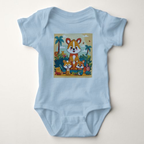 Baby jersey bodysuit with playful design