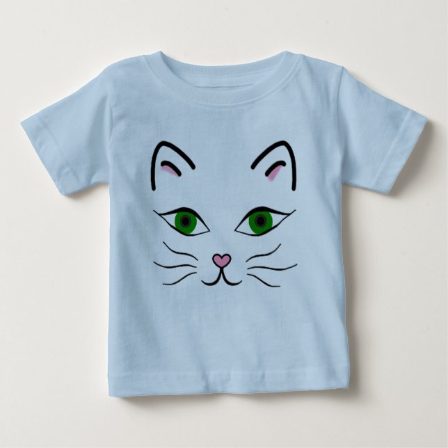Baby Jersey T-Shirt - Kitty Face (Front)